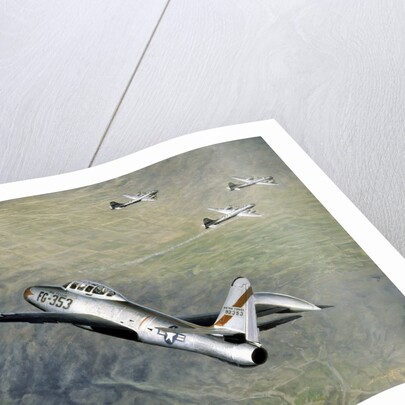 American fighter planes flying over North Korea by Anonymous