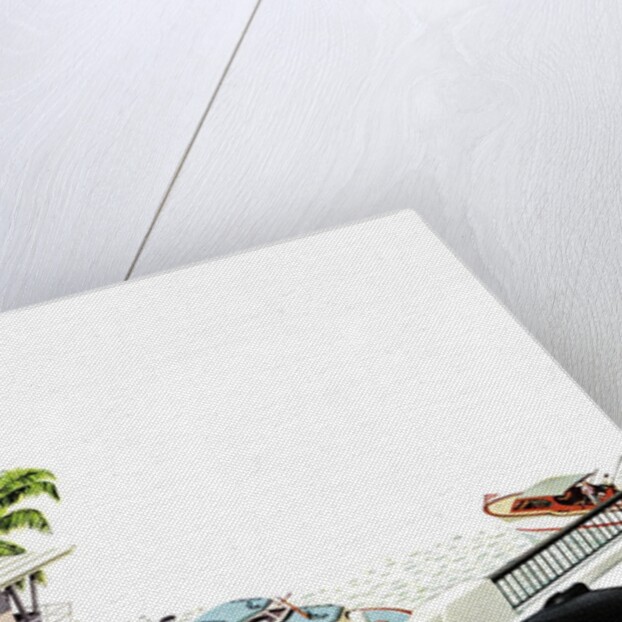 1950s couple in convertible by Anonymous