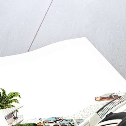 1950s couple in convertible by Anonymous