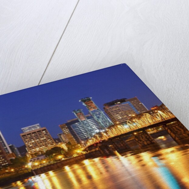 Portland, Oregon and Willamette River at dawn by Anonymous