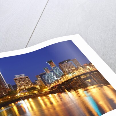 Portland, Oregon and Willamette River at dawn by Anonymous