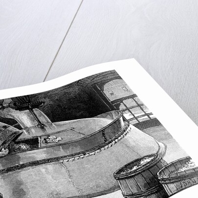 Brewer adding hops to boiling beer in an American brewery by Anonymous