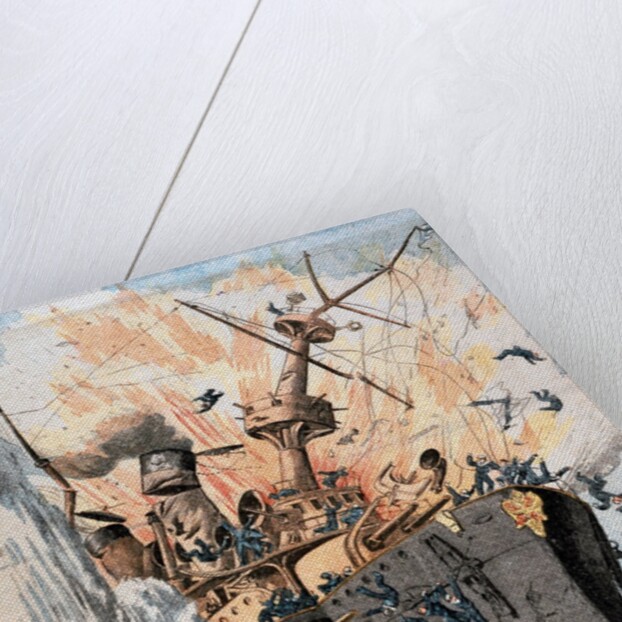 Russian ship sunk by Japanese torpedo during Russo-Japanese War by Anonymous