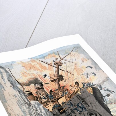 Russian ship sunk by Japanese torpedo during Russo-Japanese War by Anonymous