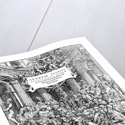 Title page of Andreas Vesalius "De Humani Corporis Fabrica" by Anonymous
