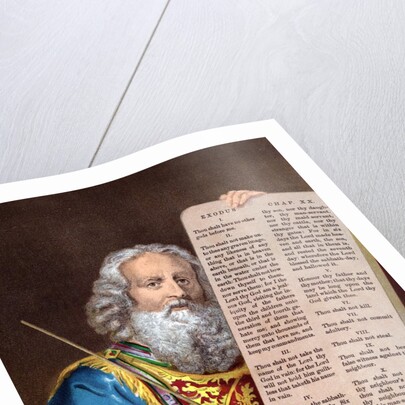 Moses with the Ten Commandments by Anonymous