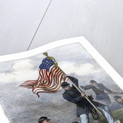Planting the Union flag on a bastion at the Siege of Vicksburg by Anonymous