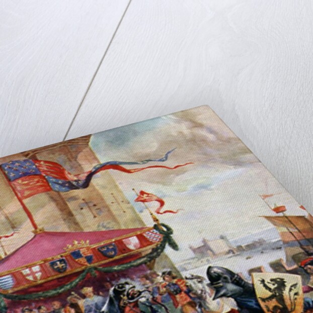 A joust on London Bridge by Anonymous