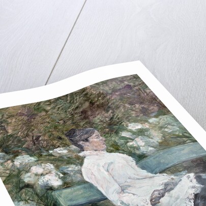 Woman Seated on a Bench in a Park by Henri de Toulouse-Lautrec
