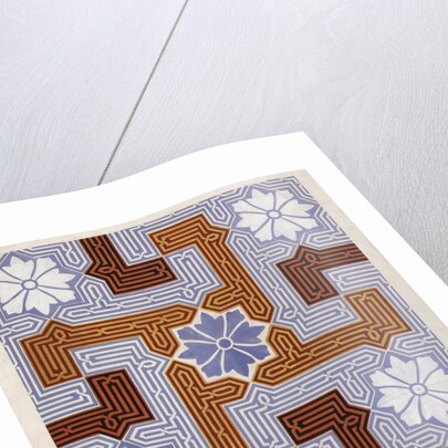 Wallpaper Design with Maze and Flowers by Anonymous