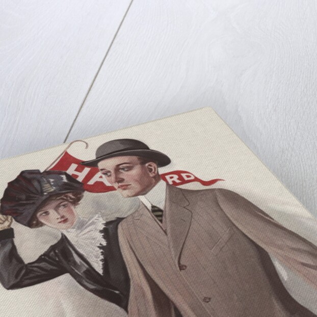 Young couple with Harvard pennant by Anonymous
