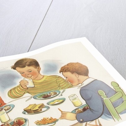 Children eating meal by Anonymous