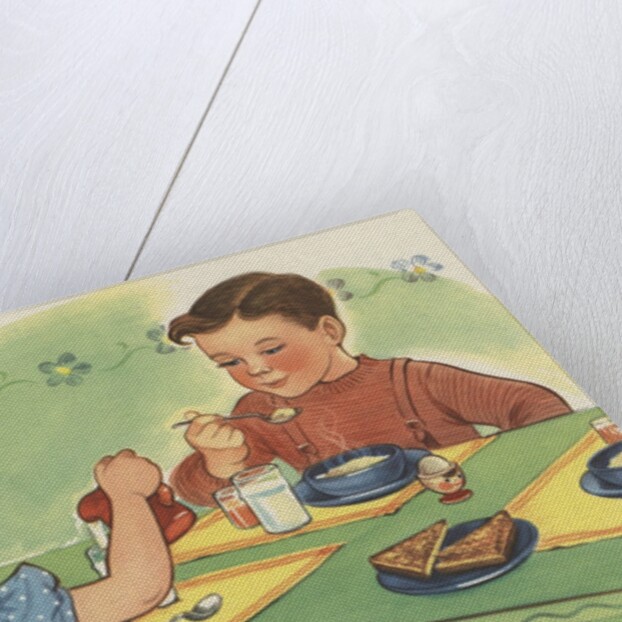 Children eating breakfast by Anonymous