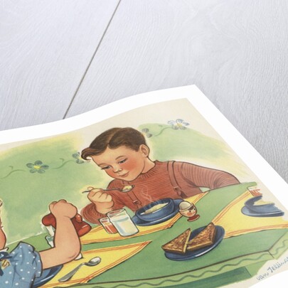 Children eating breakfast by Anonymous