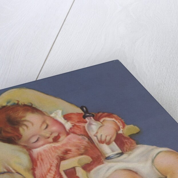 Baby sleeping in highchair by Anonymous
