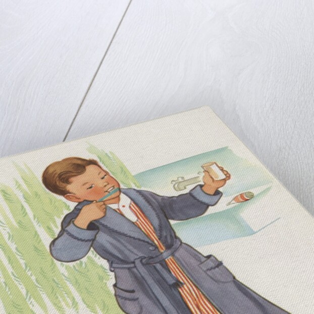 Boy brushing teeth by Anonymous