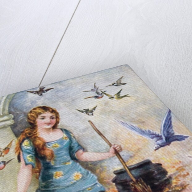 Cindarella with doves by Anonymous