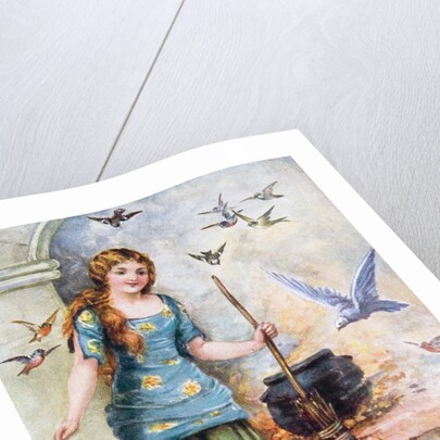 Cindarella with doves by Anonymous