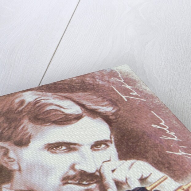 Nikola Tesla with machine by Anonymous