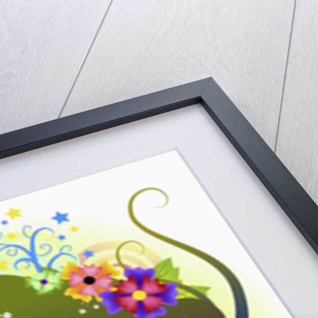 Zebra and flowers background by Anonymous