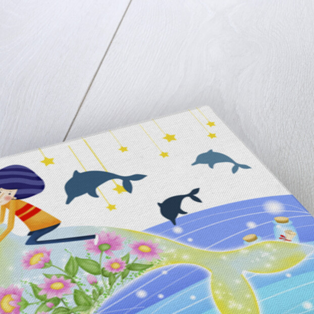 A Teenage Boy Rinding on a Dolphin by Anonymous