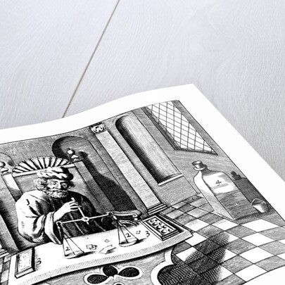 Assayer testing samples of gold or silver by Anonymous