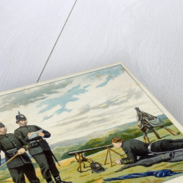 Soldiers sending a semaphore signal using flags by Anonymous