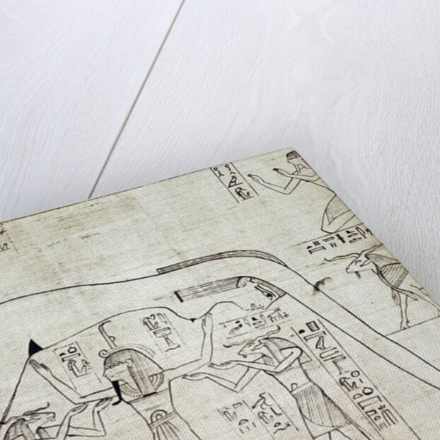 Detail of Greenfield Papyrus with Shu, the god of air, supporting the sky goddess, Nut by Anonymous