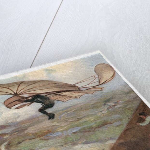 Otto Lilienthal flying glider by Anonymous
