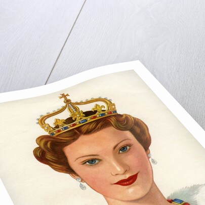 Queen wearing royal crown by Anonymous