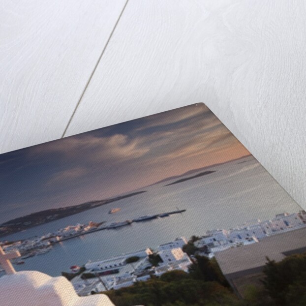 Chapel overlooking the harbor on Greek Island of Mykonos by Anonymous