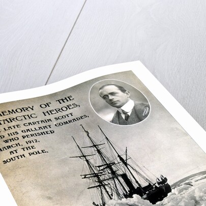 Postcard commemorating Captain Scott's expedition to South Pole by Anonymous