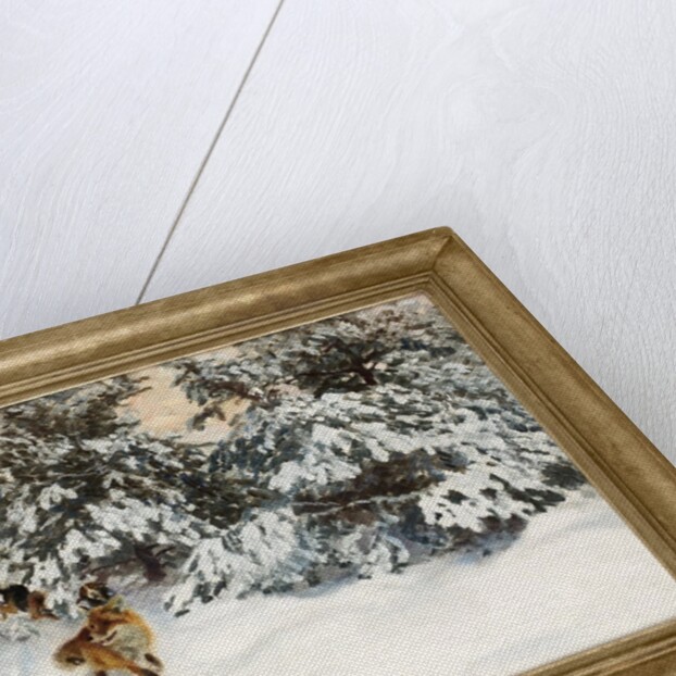 Winter Landscape with Fox and Hounds by Bruno Liljefors