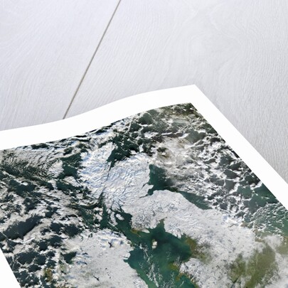 Snow covering most of Great Britain by Anonymous