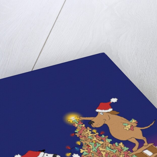 Dogs Decorating a Tree by Anonymous