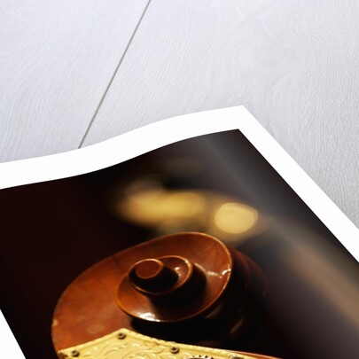 Double bass headstock by Anonymous