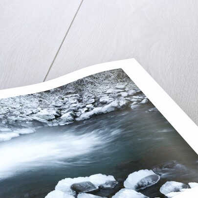 Snowy waterfall in winter by Anonymous