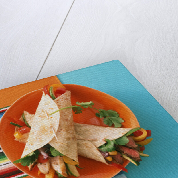 Fajitas (wheat tortillas with meat and chicken filling) by Anonymous