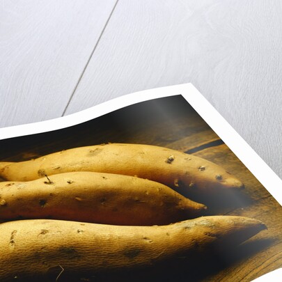 Yams on Wooden Table by Anonymous
