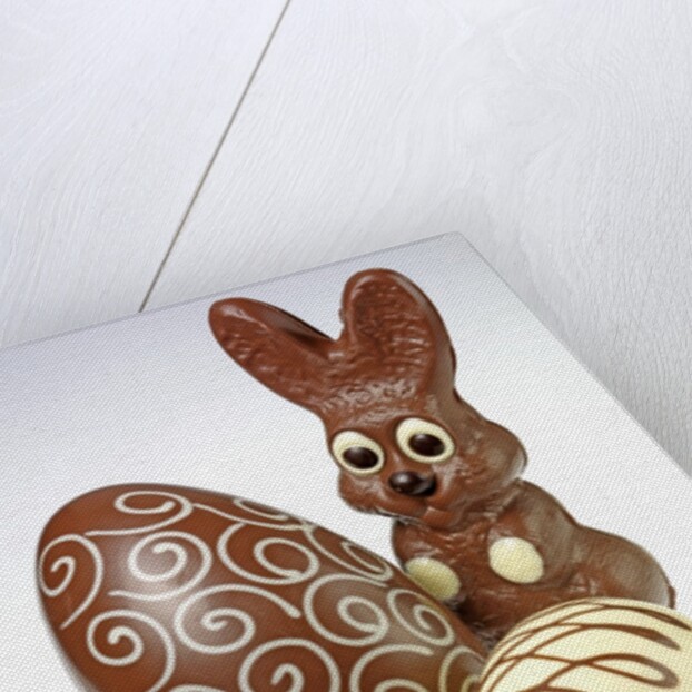 Chocolate Easter Bunny and chocolate eggs by Anonymous