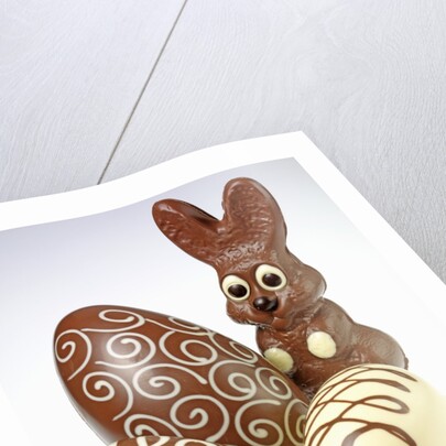 Chocolate Easter Bunny and chocolate eggs by Anonymous