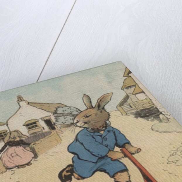 Illustration of rabbit on kick scooter by Anonymous
