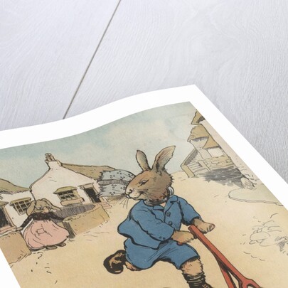 Illustration of rabbit on kick scooter by Anonymous