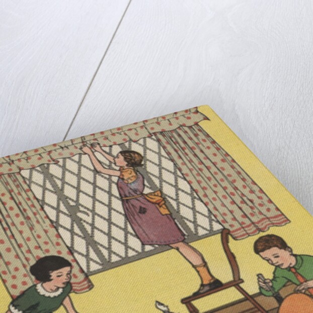 Illustration of children working on household projects by Anonymous