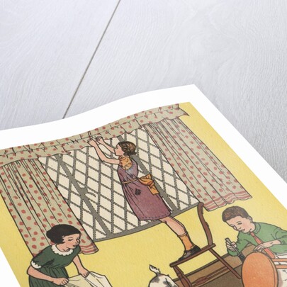 Illustration of children working on household projects by Anonymous