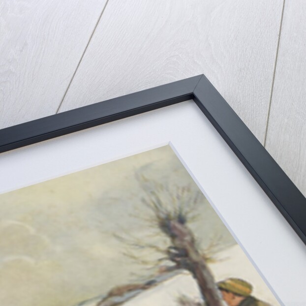 Illustration of children watching plane crash by Anonymous