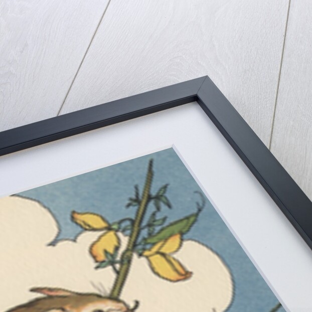 Illustration of mouse and bird feeding on branches by Anonymous