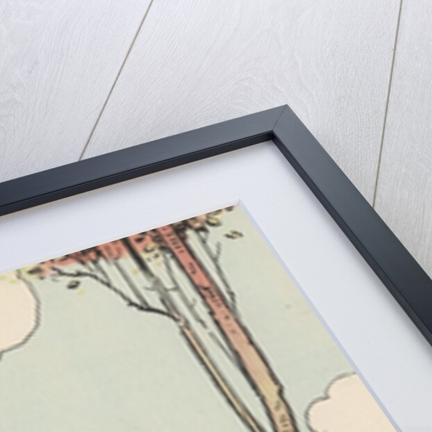 Illustration of girl walking with dog by Anonymous