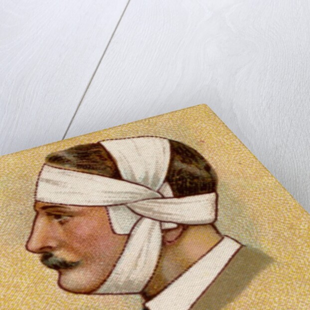 Man with bandaged head by Anonymous