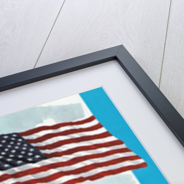 Boys scouts raising American flag by Anonymous